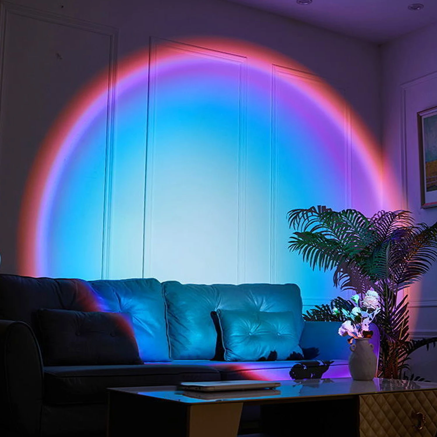Rainbow projection lamp, USB decorative sunset atmosphere lamp, multi-angle rotatable, suitable for home living room and bedroom - Image 4