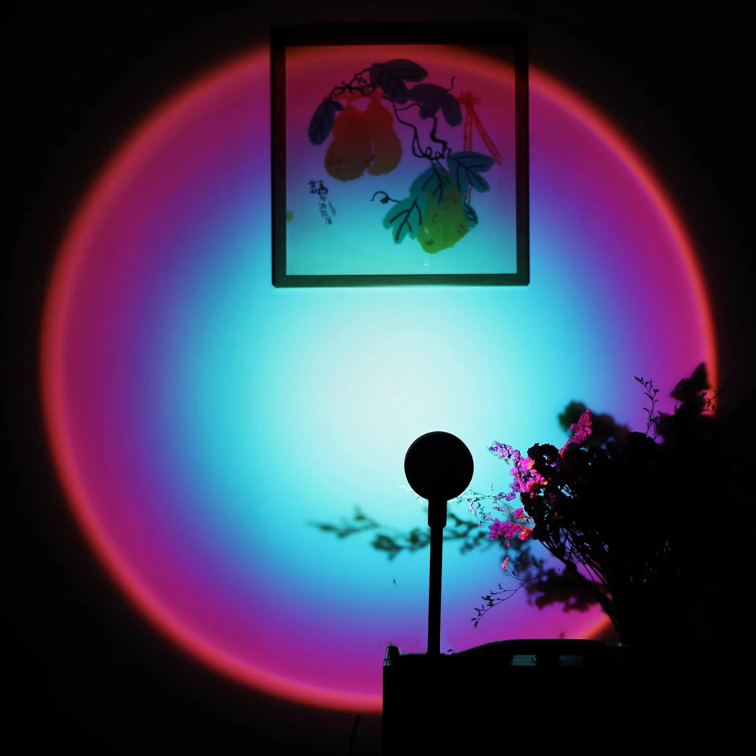 Rainbow projection lamp, USB decorative sunset atmosphere lamp, multi-angle rotatable, suitable for home living room and bedroom - Image 5