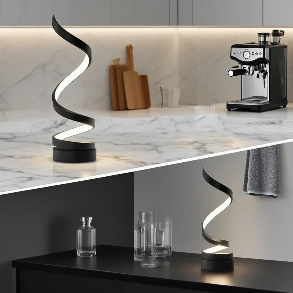 LED spiral dimmable table lamp suitable for living room bedroom study adjustable brightness bedside lamp for office and home use - Image 2