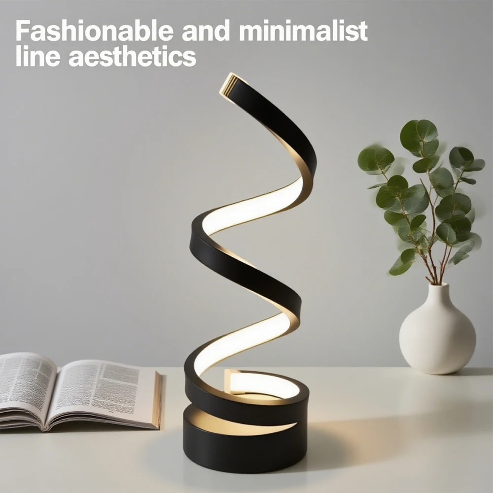 LED spiral dimmable table lamp suitable for living room bedroom study adjustable brightness bedside lamp for office and home use - Image 7