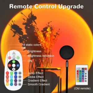 USB LED projector night light RGB sunset atmosphere night light, with remote control, used for room decoration photography