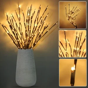 1pc Willow Branch Lamp 20 LED Bouquet Decoration Lights Tall Vase Filler For Party DIY String Garland Home Decorative Lights