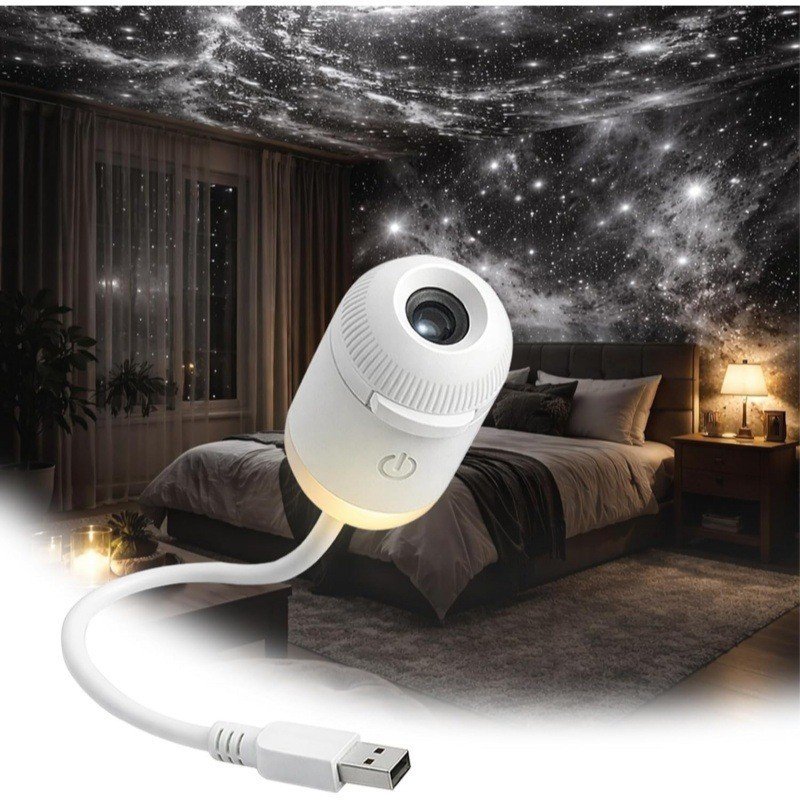 Projection Night Light - USB Powered Starry Sky Lamp for Bedroom Nursery Ambient Lighting - Image 8