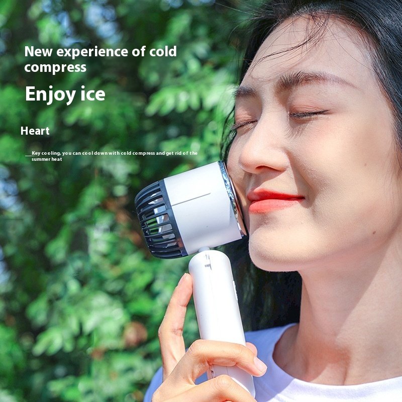 USB Charging Ice Compress Brushless Fan Cold Compress Handheld Fan - Image 3